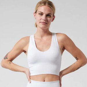NWOT Athleta Small Aurora Seamless Crop Rib Tank - White